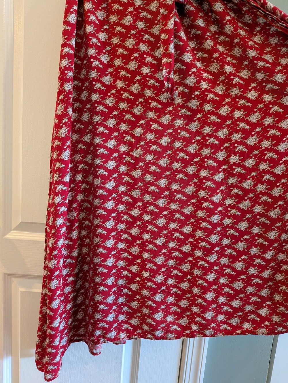 Natural Life Sophia Ditsy Floral Wrap Maxi Dress Red Country Cottagecore Size M - Picture 11 of 15
